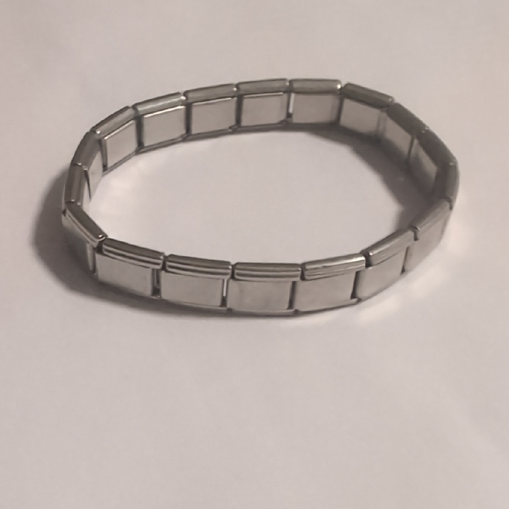 Stainless Steel‎ Italian Charm Link Bracelet – Unisex Stretch Fit